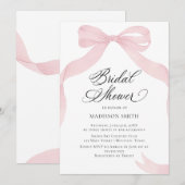 Coquete pink bow Bridal Shower invitation Kaart (Voorkant / Achterkant)