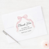 Coquete pink bow Thank You Classic Sticker (Envelop)