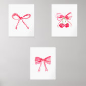 Coquette 11x14 Roze Bogen Schattige Baby Girl Kwek Muurkunst Sets (Voorkant)