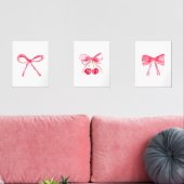 Coquette 11x14 Roze Bogen Schattige Baby Girl Kwek Muurkunst Sets (Woonkamer)