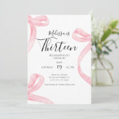 Coquette 13e verjaardag uitnodiging meisje | Fancy (Staand voorkant)