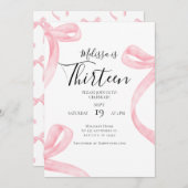 Coquette 13e verjaardag uitnodiging meisje | Fancy (Voorkant / Achterkant)