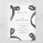 Coquette 16e Verjaardag Meisje Black Bow 18e 21e Kaart (Voorkant)