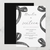 Coquette 16e Verjaardag Meisje Black Bow 18e 21e Kaart (Voorkant / Achterkant)