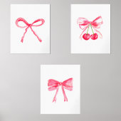 Coquette 16x20 Roze Bogen Schattige Meisje Kwekeri Muurkunst Sets (Voorkant)