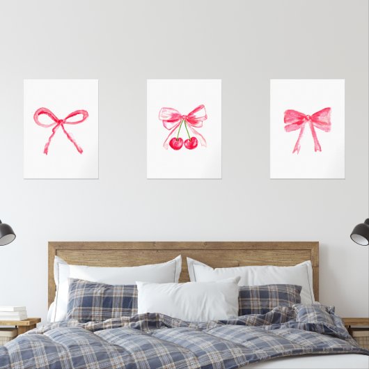 Coquette 18x24 Roze Bogen Schattige Baby Girl Kwek Muurkunst Sets (Slaapkamer)