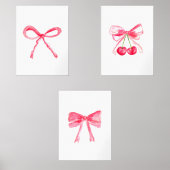 Coquette 18x24 Roze Bogen Schattige Baby Girl Kwek Muurkunst Sets (Voorkant)