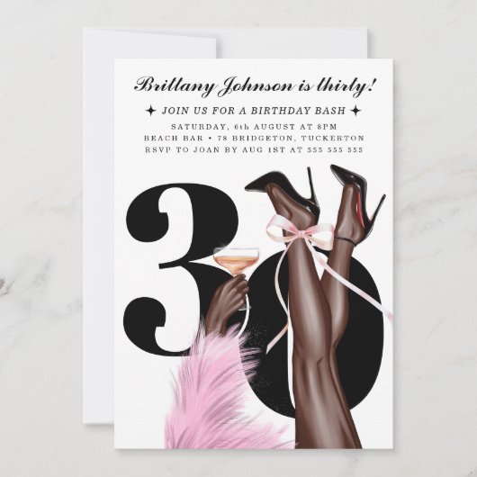 Coquette 30ste verjaardag kaart (Voorkant)