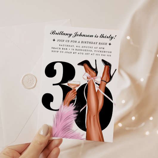 Coquette 30ste verjaardag kaart