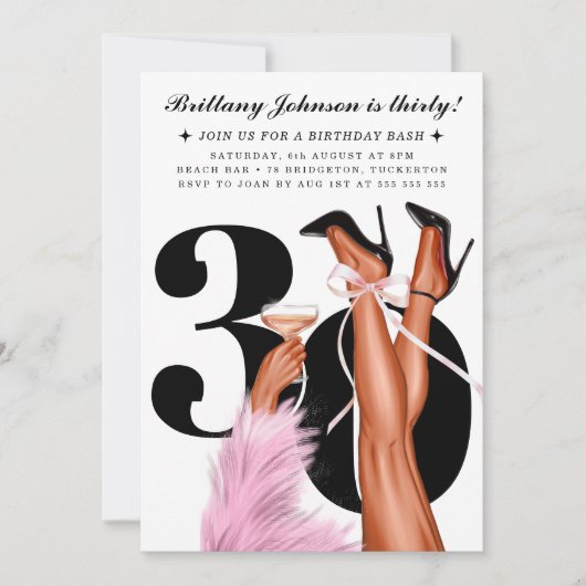 Coquette 30ste verjaardag kaart (Voorkant)