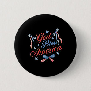 Coquette 4 juli God zij Amerika Patriottisch C Ronde Button 5,7 Cm
