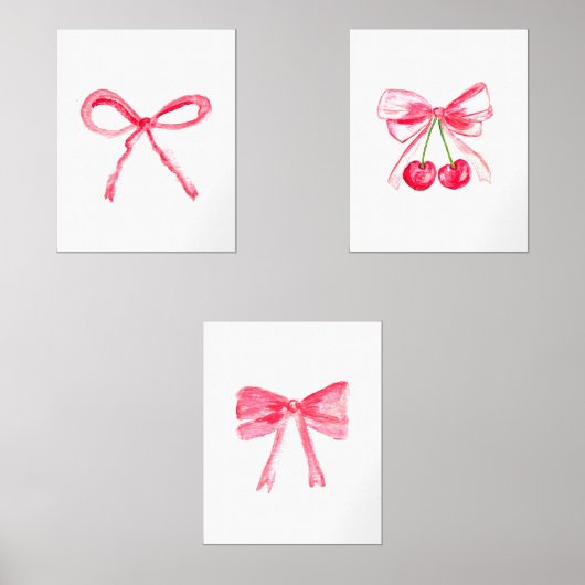 Coquette 8x10 Roze Bogen Schattigee Baby Girl Nurs Muurkunst Sets (Voorkant)