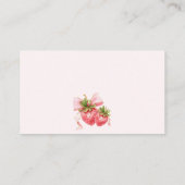 Coquette Aardbei Baby shower Boeken voor Baby Informatiekaartje (Achterkant)