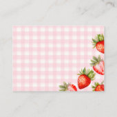 Coquette Aardbei Baby shower Luier Raffle Informatiekaartje (Achterkant)