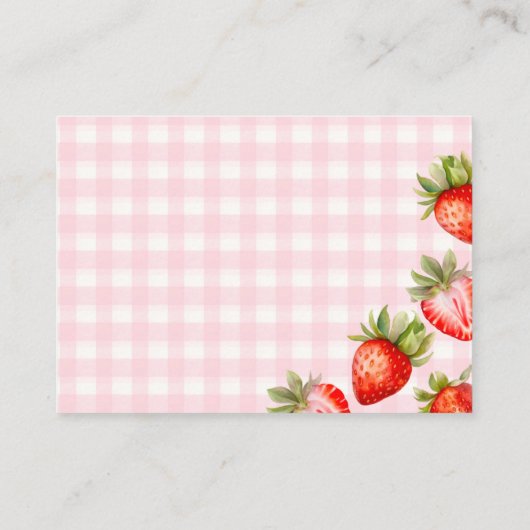 Coquette Aardbei Baby shower Luier Raffle Informatiekaartje (Achterkant)