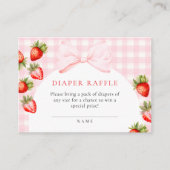 Coquette Aardbei Baby shower Luier Raffle Informatiekaartje (Voorkant)