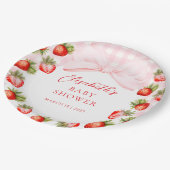 Coquette Aardbei Baby shower Papieren Bordje (Gekanteld)
