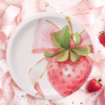 Coquette Aardbei Baby shower Papieren Bordje<br><div class="desc">De Coquette Strawberry Baby shower Paper Borden is een heerlijke mix van charme en elegantie, perfect vastleggen van het plezier van het vieren van de komst van een baby meisje. Het ontwerp is voorzien van een prachtige waterverf-afbeelding van rijpe rode aardbeien, hun levendige tinten die de zoetheid van een nieuw...</div>