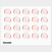 Coquette Aardbei Baby shower Ronde Sticker (Vel)