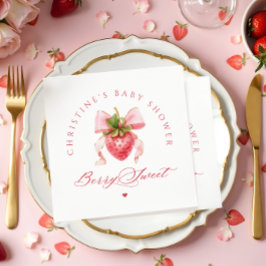 Coquette Aardbei Baby shower Servet