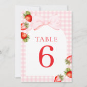 Coquette Aardbei Tafel Nummers Kaart (Voorkant)