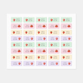 Coquette Aardbei Terug naar School Kleding Kinder Labels (Vel)