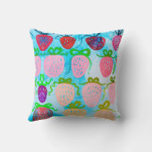 Coquette Aardbei Waterverf Meisjes Kussen Kamer (Achterkant)