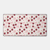 Coquette Aesthetic Desk Mat Cherry Red Bows Office (Voorkant)