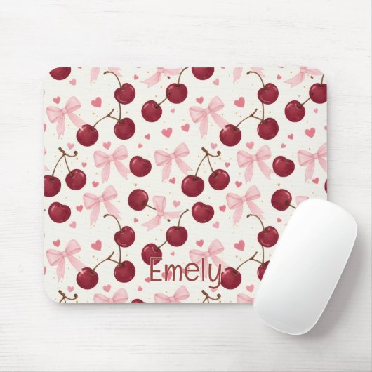 Coquette Aesthetic Mouse Pad Cherry Red Bows  Muismat (Met muis)