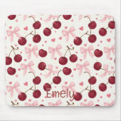 Coquette Aesthetic Mouse Pad Cherry Red Bows  Muismat (Voorkant)