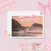 Coquette Afstuderen foto boog dank u kaart Notitiekaartje