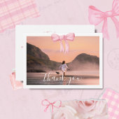 Coquette Afstuderen foto boog dank u kaart Notitiekaartje