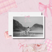 Coquette Afstuderen roze lint bedankkaart Notitiekaartje