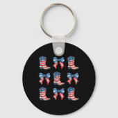 Coquette American Cowgirl Western Boots 4th Of Jul Sleutelhanger (Voorkant)