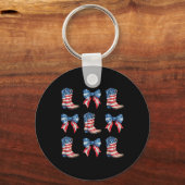 Coquette American Cowgirl Western Boots 4th Of Jul Sleutelhanger (Voorkant)