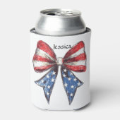 Coquette Amerikaanse boog gepersonaliseerd Blikjeskoeler (Blikje Voorkant)