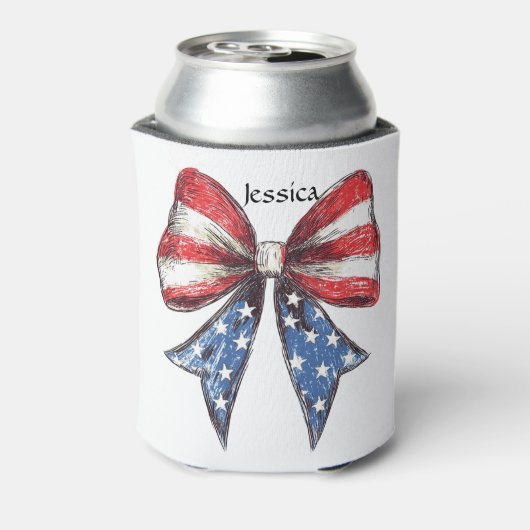 Coquette Amerikaanse boog gepersonaliseerd Blikjeskoeler (Blikje Achterkant)