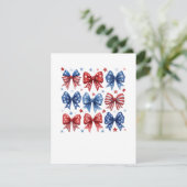 Coquette Amerikaanse Vlag Coquette Bow 4 juli Bedankkaart (Staand voorkant)