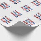Coquette Amerikaanse Vlag Coquette Bow 4 juli Cadeaupapier (Hoek)