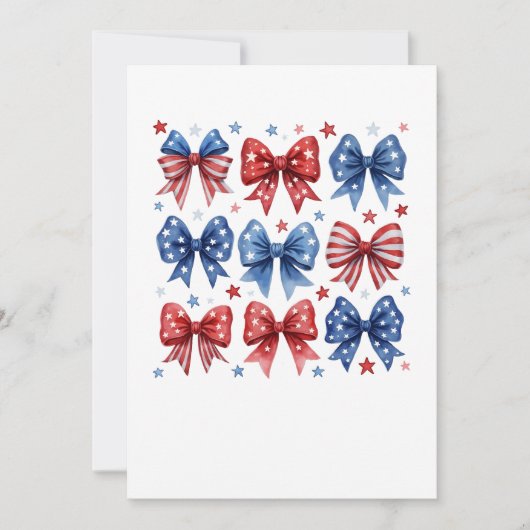 Coquette Amerikaanse Vlag Coquette Bow 4 juli Kaart (Voorkant)