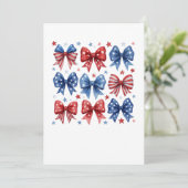 Coquette Amerikaanse Vlag Coquette Bow 4 juli Kaart (Staand voorkant)