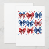 Coquette Amerikaanse Vlag Coquette Bow 4 juli Kaart (Voorkant / Achterkant)