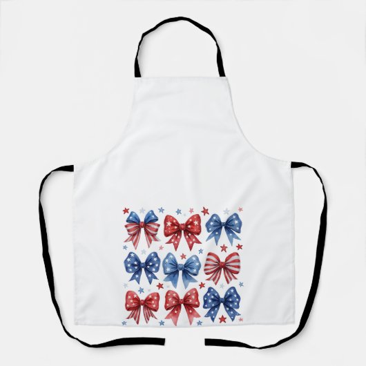 Coquette Amerikaanse Vlag Coquette Bow 4 juli Schort (Voorkant)