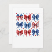 Coquette Amerikaanse Vlag Coquette Strik 4 Juli  Bedankkaart (Voorkant / Achterkant)