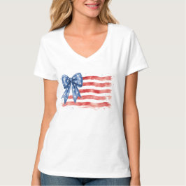 Coquette Amerikaanse vlag strik patriottisch vier  T-shirt