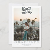 Coquette Baby Blue Foto Afstudeer Uitnodiging (Voorkant)