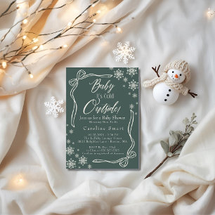 Coquette Baby het is koud buiten groene babyshower Kaart