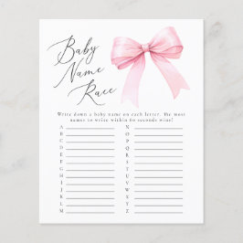 Coquette Baby Naam Race Baby Shower Spel