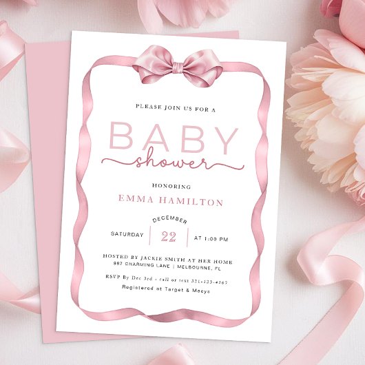 Coquette Baby shower Bedankt Sticker – Elegant P Kaart