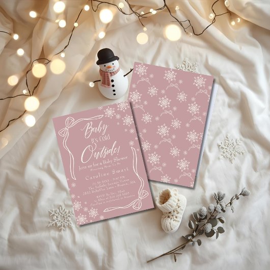 Coquette Baby zijn Koud buiten roze baby shower Kaart